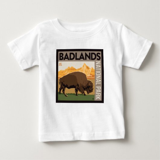 バッドランズ国立公園 | Buffalo ベビーTシャツ (正面)