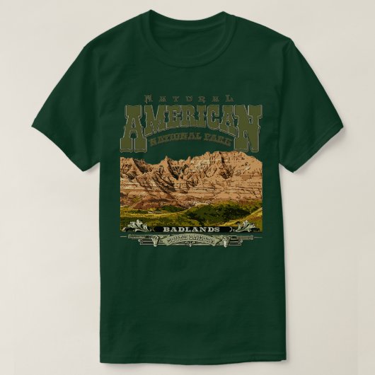バッドランズ国立公園 Tシャツ (デザイン正面)