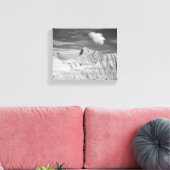 バッドランドの黒と白のギザギザのピーク8x10 キャンバスプリント (インサイチュ (リビング))