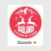 バッドランドナショナルパークディアサウスダコタのロードトリップ シール (シート)