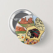 バッドランドマウントラシュモアブラックヒルズサウスダコタの地図 缶バッジ (正面&裏面)