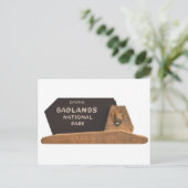 バッドランド国立公園の標識 ポストカード (スタンド正面)