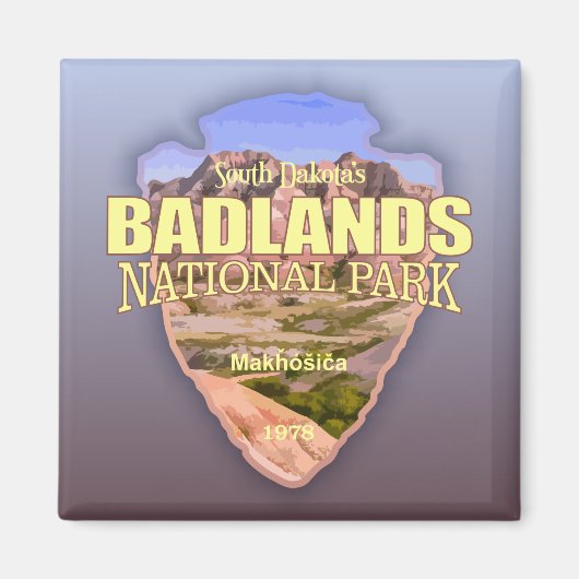 バッドランド国立公園(矢印) マグネット (正面)