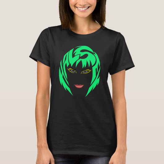 バッドランド ネオン グリーン レディース Tシャツ (正面)