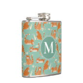 バッド・オレンジタビー猫がパターンを物ノック フラスク (右)