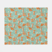 バッド・オレンジタビー猫がパターンを物ノック フリースブランケット (正面(横))