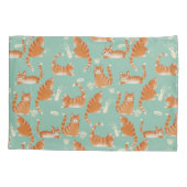 バッド・オレンジタビー猫がパターンを物ノック 枕カバー (裏面)