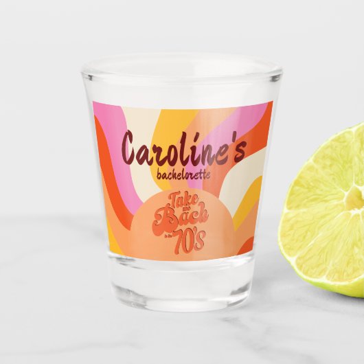 バッハから70年代のレトロGroovy Sunsetバチェロレッテ ショットグラス (正面)