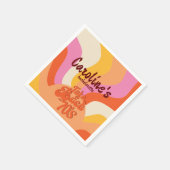 バッハから70年代のレトロGroovy Sunsetバチェロレッテ スタンダードカクテルナプキン (角)