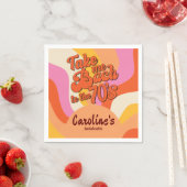 バッハから70年代のレトロGroovy Sunsetバチェロレッテ スタンダードカクテルナプキン (インサイチュ)