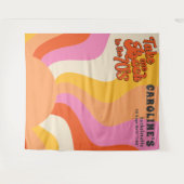 バッハから70年代のレトロGroovy Sunsetバチェロレッテ タペストリー (正面(横))