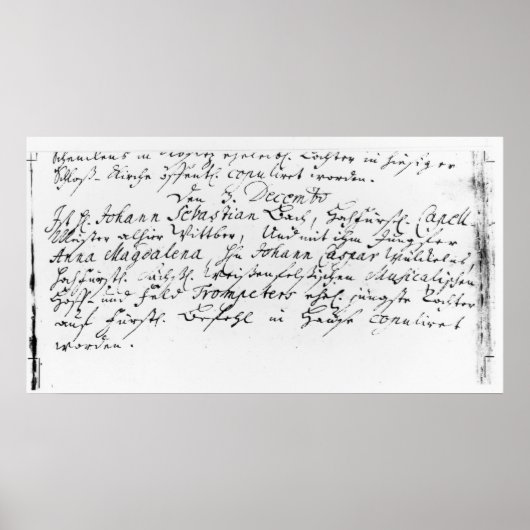 バッハのアナ結婚への登録簿 ポスター (正面)