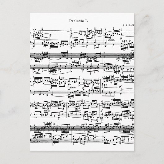 バッハの楽譜 ポストカード (正面)