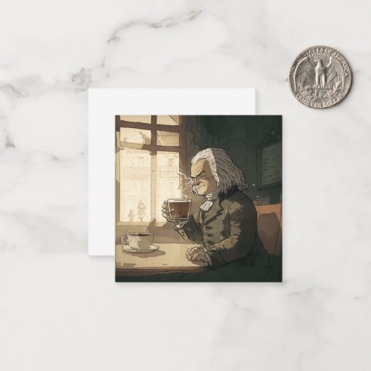 バッハはコーヒーが大好きだ ノートカード (正面/裏面インサイチュ)