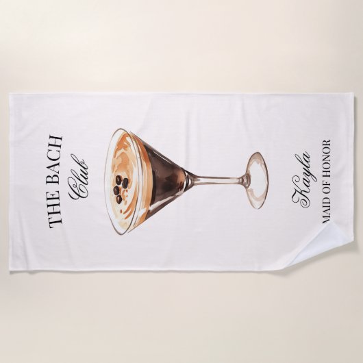 バッハクラブ エスプレッソカクテル ウェディングパーティー ビーチタオル (正面)