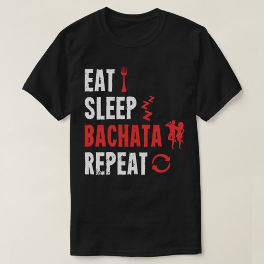 バッハタダンスス食べリープBachataリピートプルオーバーホ Tシャツ (デザイン正面)
