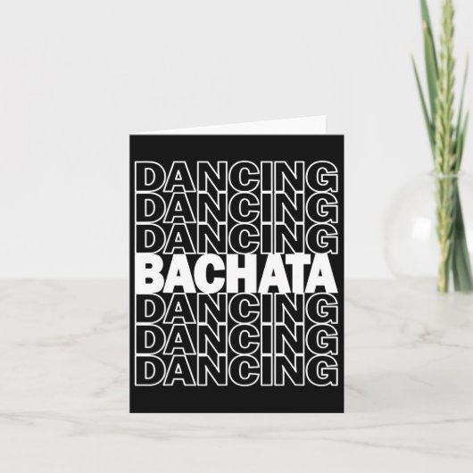 バッハタ踊りタイポグラフィグラフィックSalsa Latin カード (正面)