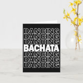 バッハタ踊りタイポグラフィグラフィックSalsa Latin カード (黄色い花)