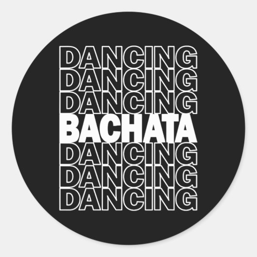 バッハタ踊りタイポグラフィグラフィックSalsa Latin ラウンドシール (正面)