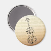 バッハ原稿上のバイオリンのスクラール マグネット (正面/裏面)