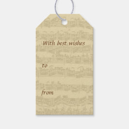 バッハ音楽原稿すべての行事 ギフトタグ