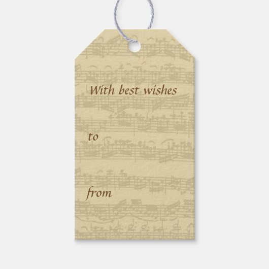 バッハ音楽原稿すべての行事 ギフトタグ (正面)