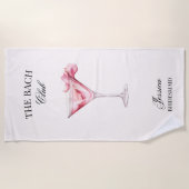 バッハ・クラブ ピンク・カクテル・バチェロレッテ ビーチタオル (正面)