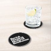 バッハ、ショパン、モーツァルト、ベートーベン ラウンドペーパーコースター (インサイチュ)