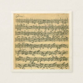 バッハ・チャコンネ・ヴァイオリン音楽原稿 スタンダードカクテルナプキン