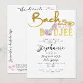 バッハ&ブジェ金ゴールドダイアモンドグラムバチェロレッテ 招待状 (正面/裏面)