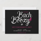 バッハ&ブージーブラック&ピンクバチェロレッテ 招待状 (正面)