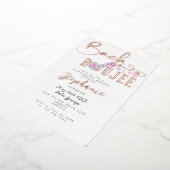 バッハ＆ブージー ダイヤモンド グラム バチェロレッテ パーティー ローズ 箔招待状 (回転した状態)