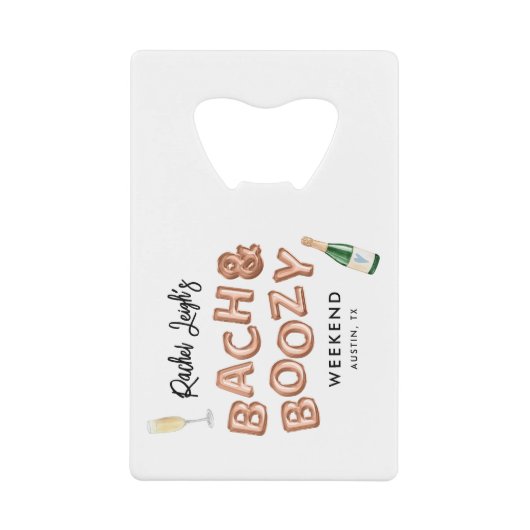 バッハ & ブージー ローズゴールド ブライズウィークエンド クレジットカード栓抜き (正面)