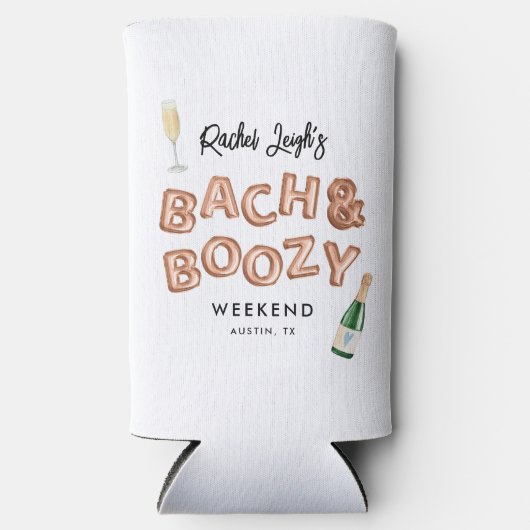 バッハ & ブージー ローズゴールド ブライズメイド ウィークエンド スリム缶クーラー (正面)