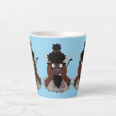 バッファロおもしろいバイソン漫画イラストレーション カフェラテマグ (正面)