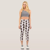 バッファロおもしろいバイソン漫画イラストレーション カプリレギンス (正面)