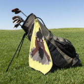 バッファロおもしろいバイソン漫画イラストレーション ゴルフタオル (グリーン)