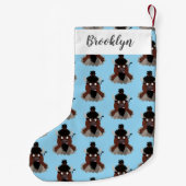 バッファロおもしろいバイソン漫画イラストレーション スモールクリスマスストッキング (裏面)