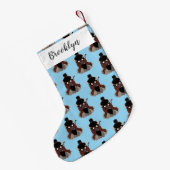 バッファロおもしろいバイソン漫画イラストレーション スモールクリスマスストッキング (裏面 (吊り時))