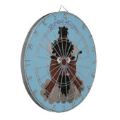 バッファロおもしろいバイソン漫画イラストレーション ダーツボード (正面左)