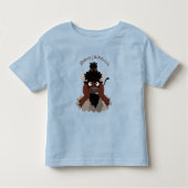 バッファロおもしろいバイソン漫画イラストレーション トドラーTシャツ (正面)