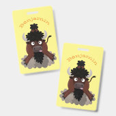 バッファロおもしろいバイソン漫画イラストレーション バッジ (表裏)