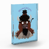 バッファロおもしろいバイソン漫画イラストレーション フォトブロック (左)