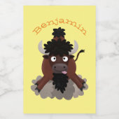 バッファロおもしろいバイソン漫画イラストレーション フードラベル (シングルラベル)