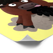 バッファロおもしろいバイソン漫画イラストレーション ポスター (角)