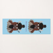 バッファロおもしろいバイソン漫画イラストレーション ヨガマット (裏面(横))