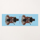 バッファロおもしろいバイソン漫画イラストレーション ヨガマット (正面(横))