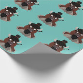 バッファロおもしろいバイソン漫画イラストレーション ラッピングペーパー (角)