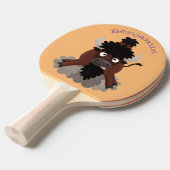 バッファロおもしろいバイソン漫画イラストレーション 卓球ラケット (正面アングル)