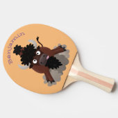 バッファロおもしろいバイソン漫画イラストレーション 卓球ラケット (横)